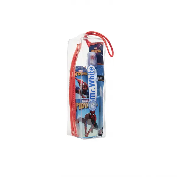 Set igiena dentara copii Mr.White cu borseta Spiderman