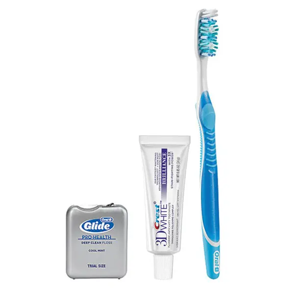 Set Igiena Orala, Crest, 3D White, Brilliance, Periuta Oral-B, Pasta Crest 24gr, Ata Dentara Glide 4m