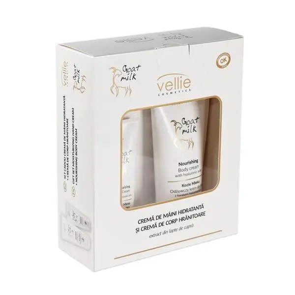 Set ingrijire corporala Crema de corp 200ml + Crema de maini 100ml, Vellie Goat