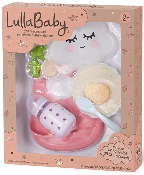 Set joc Battat Lulla Baby - Accesorii pentru hrănirea păpușilor, 10 bucăți