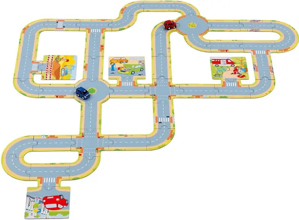 Set joc Goki - Pistă cu două mașinuțe, 45 piese
