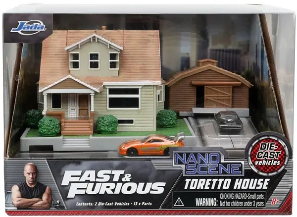Set joc Jada Toys Fast & Furious - Casa lui Dom Toretto, cu 2 mașini