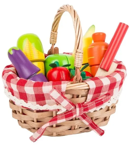 Set joc Small Foot - Coș cu fructe pentru tăiere