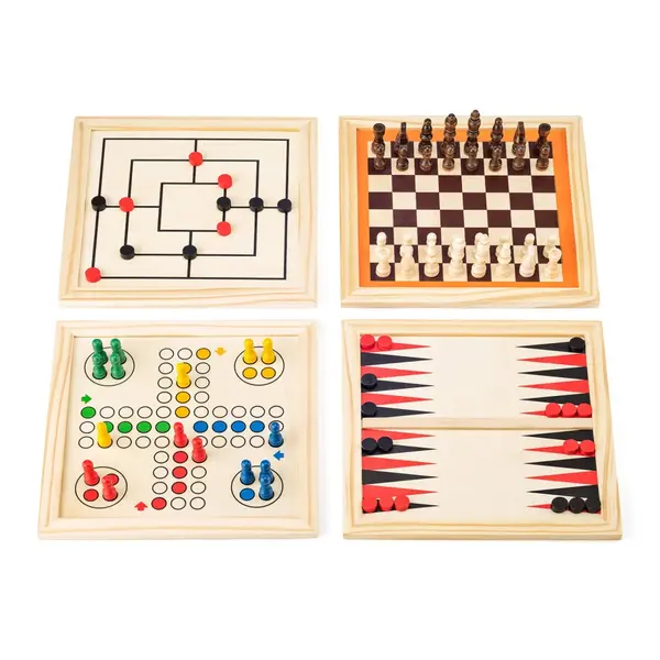 Set jocuri clasice , Set mare de jocuri din lemn (multifunctional)