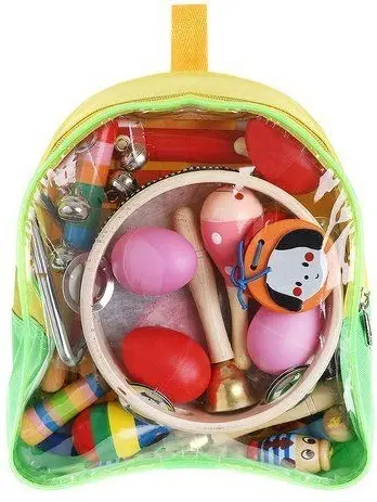 Set Kruzzel - Unelte din lemn pentru copii, cu rucsac