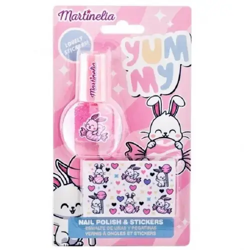 Set lac de unghii si stickere decorative Martinelia Yummy