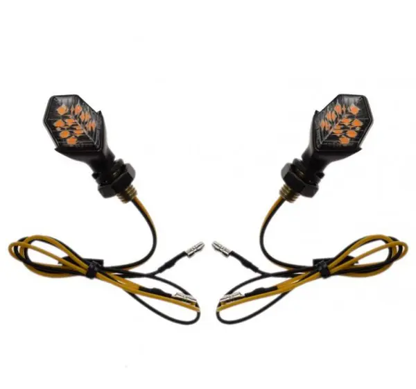 Set lampi semnalizari moto mini LED, culoare negru
