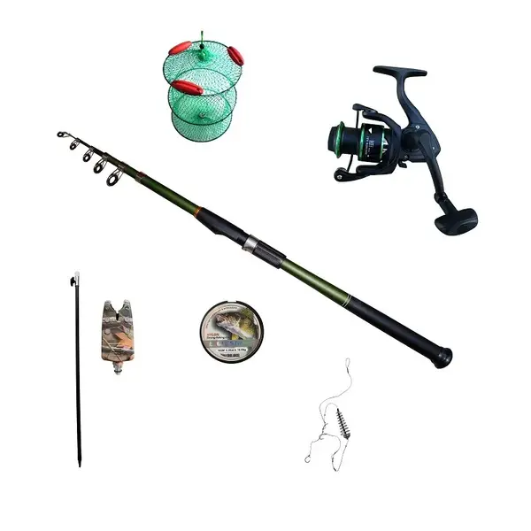 Set lanseta 3.6 m din carbon mulineta P4000 si accesorii pescuit