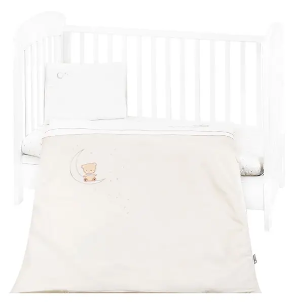 Set lenjerie 5 piese pentru bebeluși KikkaBoo Dream Big - Cu broderie, bej