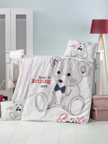 Set lenjerie 6 piese Bumbac Ranforce Teddy 120x60 cm