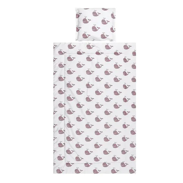 Set lenjerie de pat Lorelli Ranforce Balene Bej 3 piese
