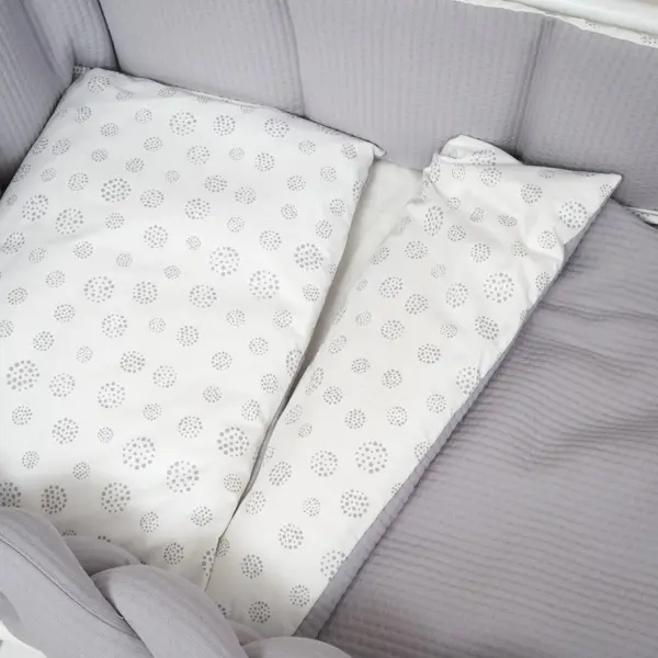 Set lenjerie de pat pentru copii Twins Cotton 7 piese gri