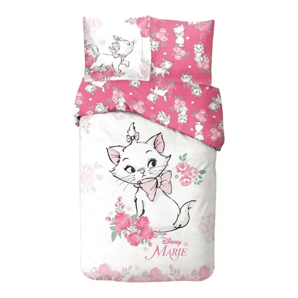 Set lenjerie pat, 100% bumbac, 2 piese, 140x200 cm, 65x65 cm, multicolor, Happy, The Aristocats Engros