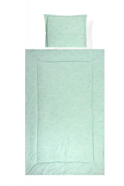 Set lenjerie pat 4 piese bumbac ranforce Friends Green