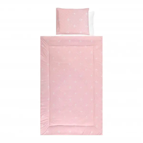 Set lenjerie pat 4 piese bumbac ranforce Little Bear Pink