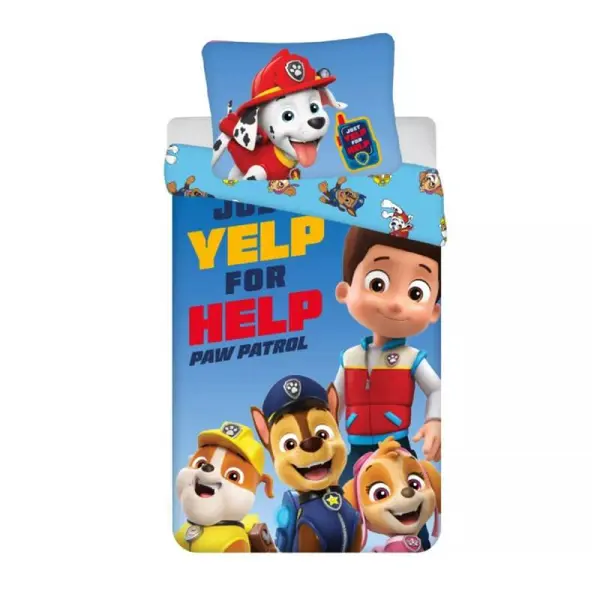 Set lenjerie pat copii, Paw Patrol, 100% bumbac, 140A 200 cm, 70A 90, 2 piese, multicolor Engros