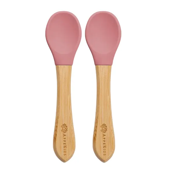 Set lingurite din bambus Old Rose 6 luni+, 2 bucati, Appekids