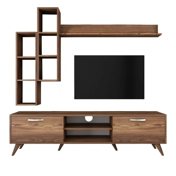 Set Living M16, comoda TV si corpuri suspendate, nuc, 180x35x48,6 cm
