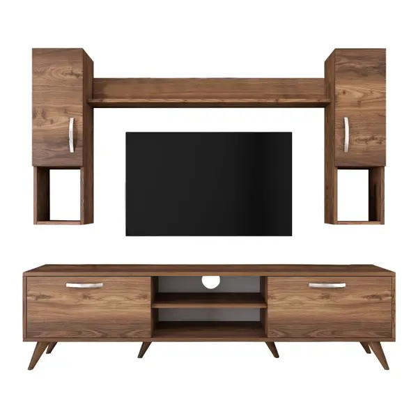 Set Living M27, comoda TV si corpuri suspendate, nuc, 180x35x48,6 cm