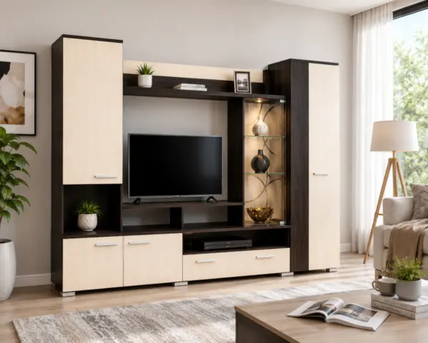 Set Living Siena Wenge+Mesteacan 260x41x194 cm