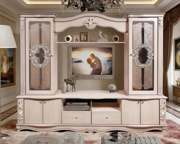 Set Living Versailles MDF Stejar Alb 240x50x195 cm