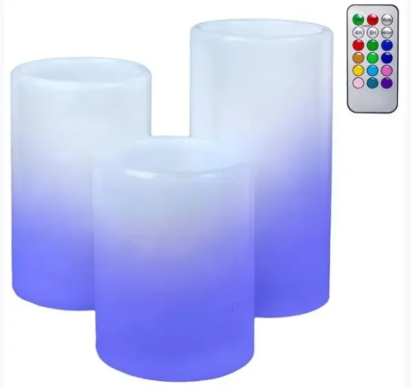 Set lumanari decorative LED cu 12 culori diferite, 3 buc AMA