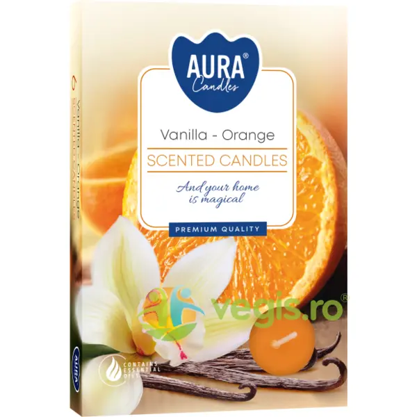Set Lumanari Tip Pastila Aroma Vanilie si Portocala 6 buc