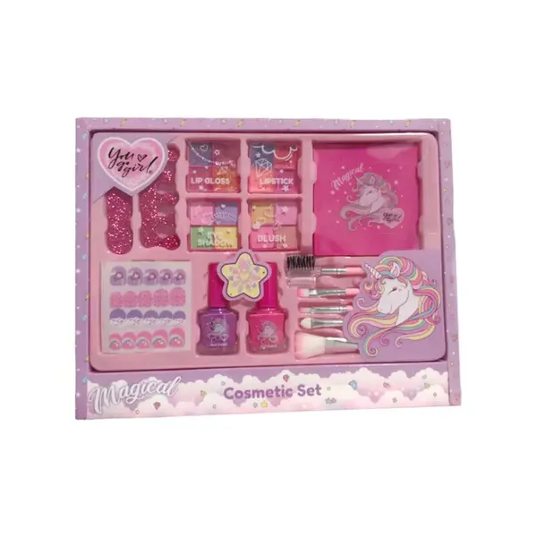 Set machiaj pentru copii, Non-toxic, +5 ani, 66 piese, 34x23x6 cm, You go Girl Engros