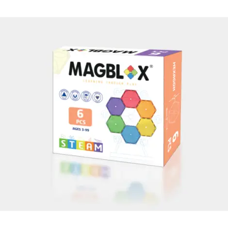 Set magnetic Magblox - 6 piese magnetice hexagon pentru constructie