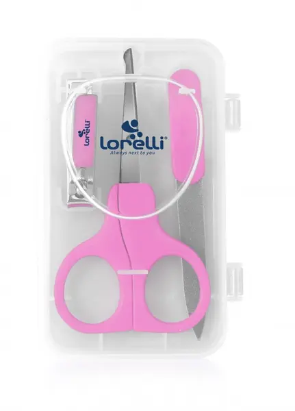 Set manichiura bebe 3 piese cu suport pink