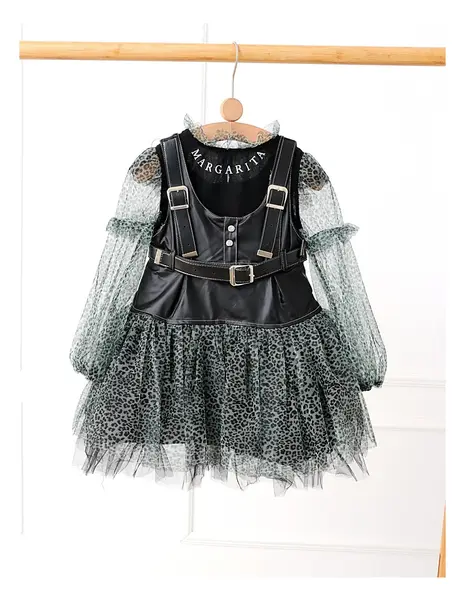 Set Margarita rochita si bluzita cu verde