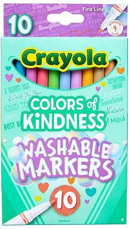 Set markere lavabile Crayola - liniere, 10 culori