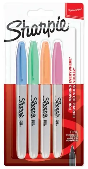 Set markere permanente Sharpie - F, 4 culori pastelate
