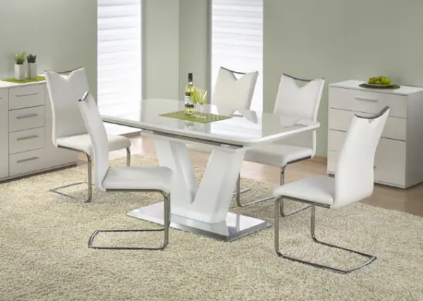 Set masa extensibila Mistral L160-220 cm + 6 scaune K224 albe
