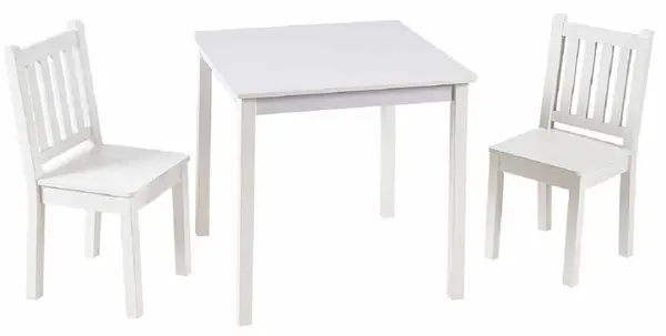 Set masă pentru copii din lemn cu 2 scaune Ginger Home - Alb