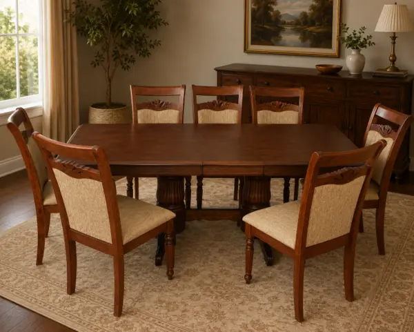 Set masa RH7132 cu 8 scaune RH8100 Dirty Oak 160x100x77 cm