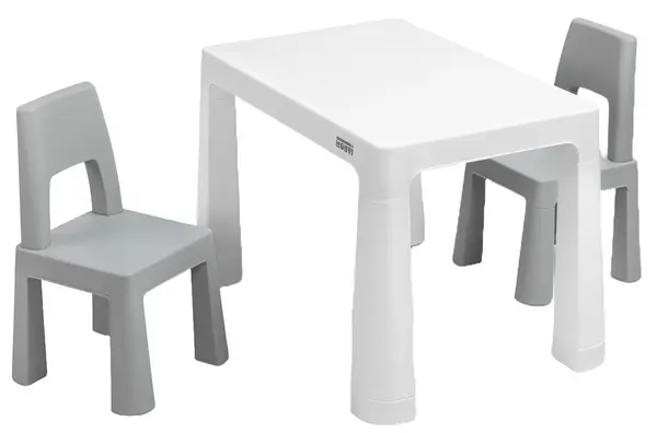 Set masă și 2 scaune pentru copii Caretero Toyz - Monti, Grey