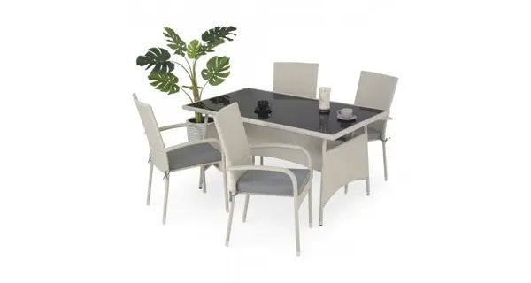 Set masa si 4 scaune pentru terasa sau gradina, dinning, pentru exterior, Presley