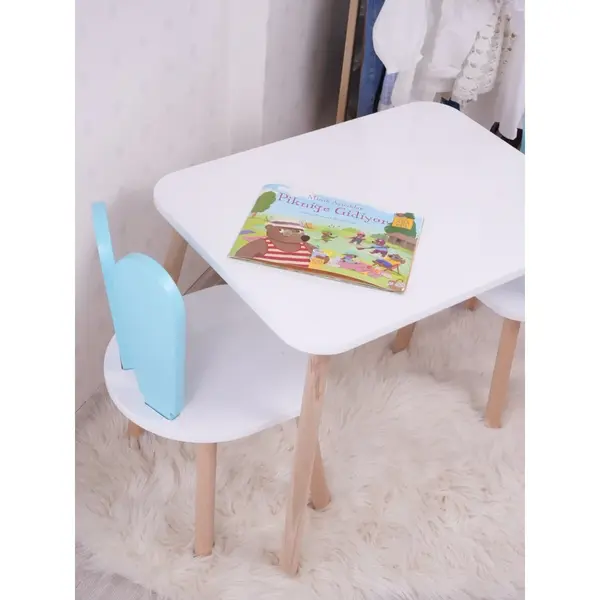 Set masa si scaun pentru copii Furniture Bunny One, 30x25 cm