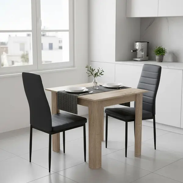 Set masa si scaune 3 buc Manka-Parker Stejar 80x80x77 cm