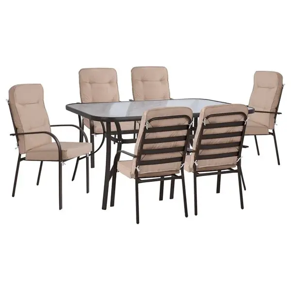 Set masa si scaune AMIRA 160x90x72cm - Maro