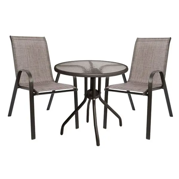 Set masa si scaune CANNES 70x72 cm - Maro