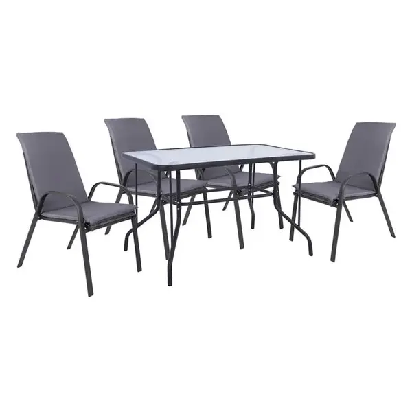 Set masa si scaune GONIS 110x60 cm - Gri inchis