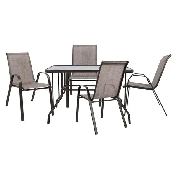 Set masa si scaune PAVIA 110x60x71 cm - Maro