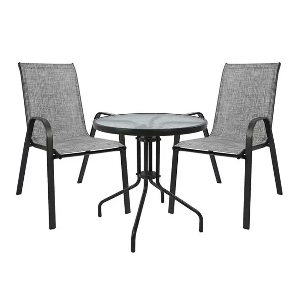 Set masa si scaune ROYAL Φ60x72 cm - Gri inchis