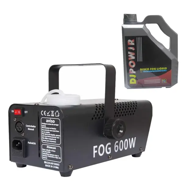 Set masina de fum, 600 W si lichid 4.5 l, DEPOX , LED, jocuri de lumini, Wireless, negru
