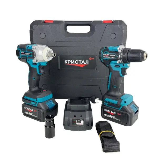 Set Masina De Gaurit si Infiletat Si Masina De Insurubat cu Impact DDT-KRISTAL 2 Acumulatori 36V 4Ah, Brushless, Motor fara perii
