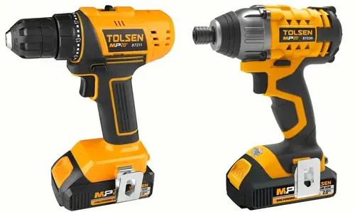 Set masina de insurubat si masina de impact fara fir cu genta, 2x Li-ion 2.0Ah, MP20V - Tolsen