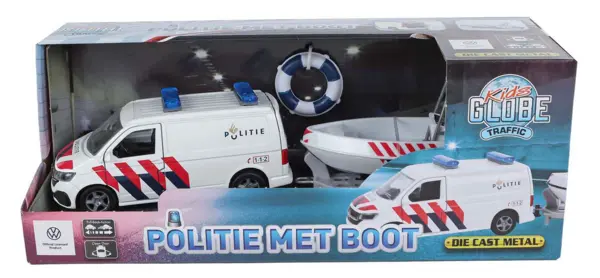 Set masina de politie cu trailer + barca VM520419 | Diecast