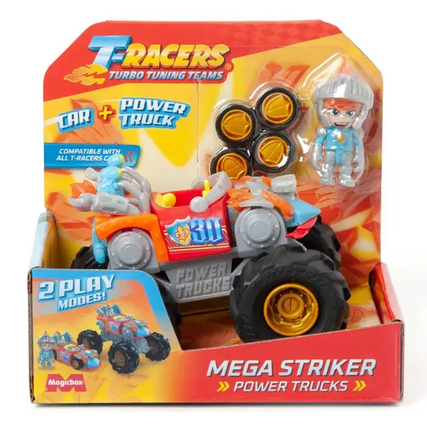Set masinuta si figurina, T-Racers, Power Trucks Mega Striker